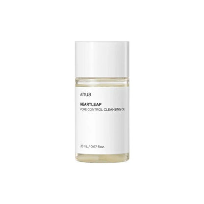 ANUA Heartleaf Pore Control Cleansing Oil in a 200ml bottle, designed for deep cleansing and pore care, from AsiaBeautyMall.