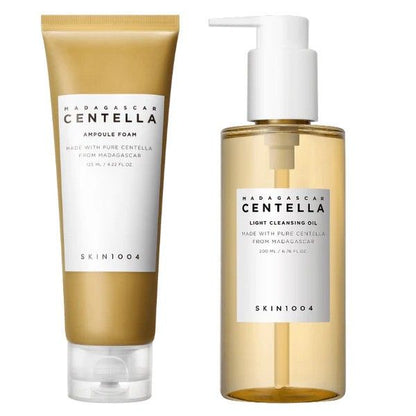 SKIN1004 Madagascar Centella Double Cleansing Duo featuring cleansing oil for gentle, effective facial cleansing.