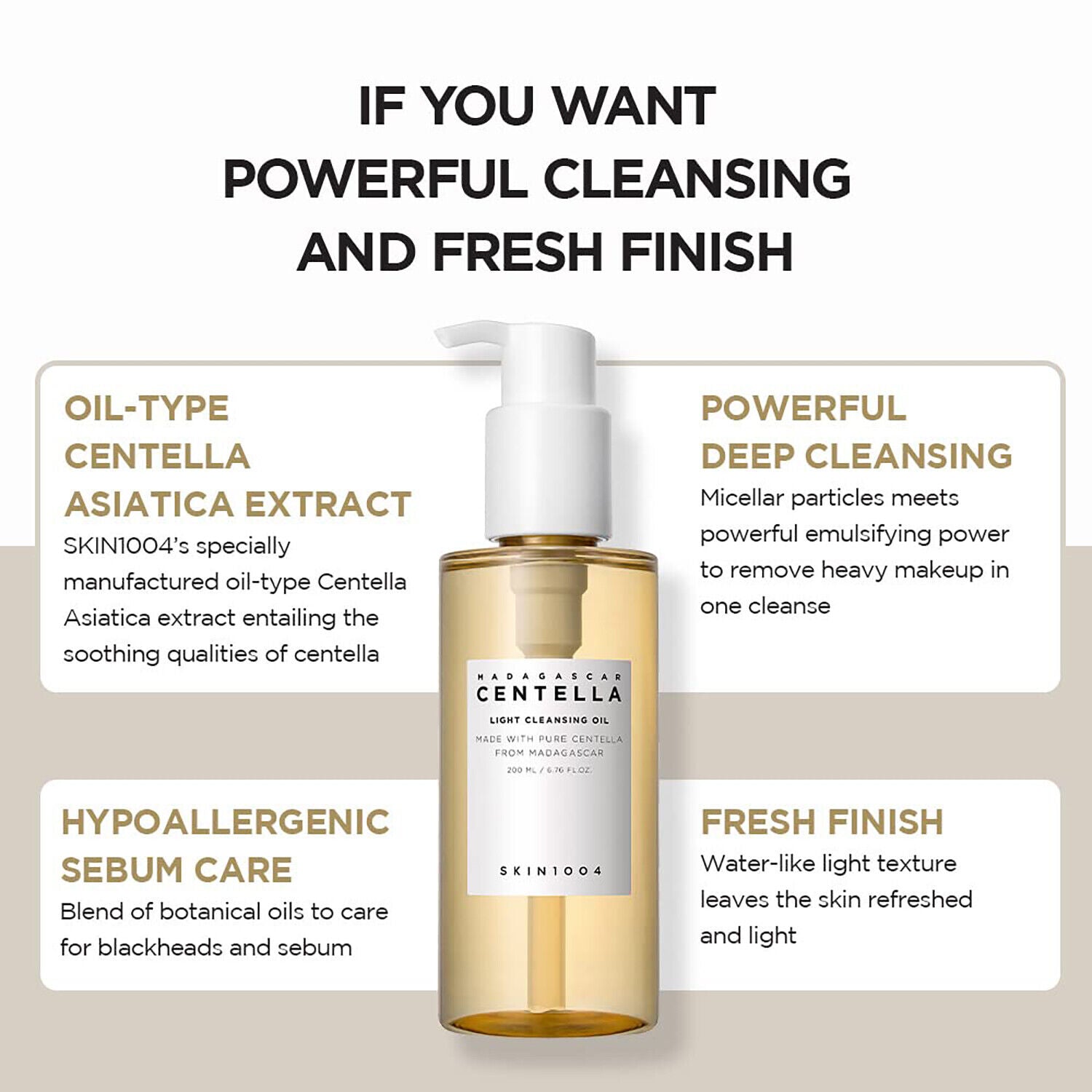 Skin1004 Madagascar Centella Double Cleansing Duo featuring cleansing oil for gentle, effective facial cleansing.