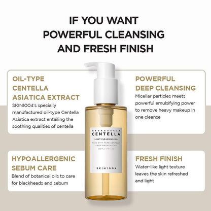 Skin1004 Madagascar Centella Double Cleansing Duo featuring cleansing oil for gentle, effective facial cleansing.