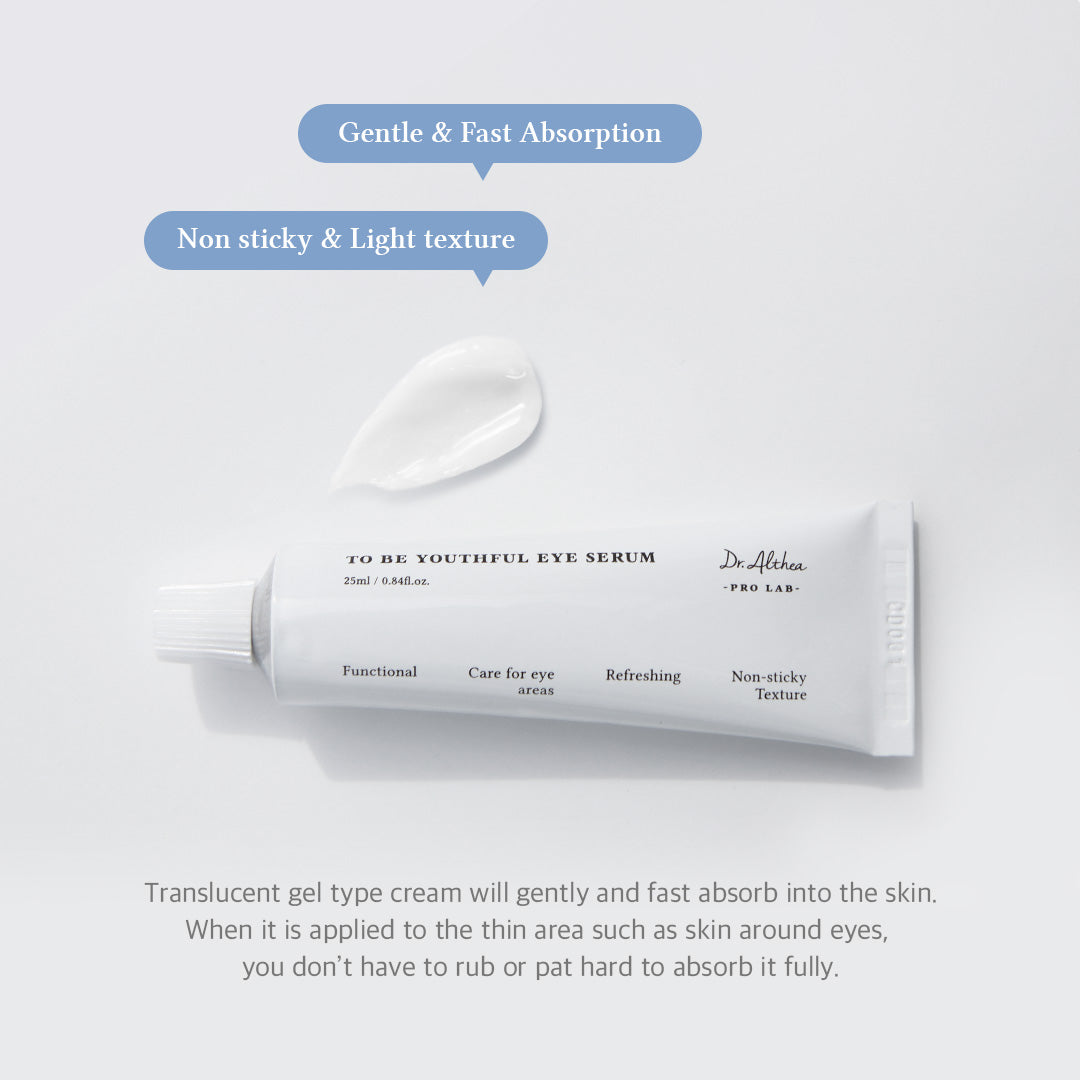 Dr. Althea To Be Youthful Eye Serum in a sleek eye cream jar, showcasing the product label and packaging.