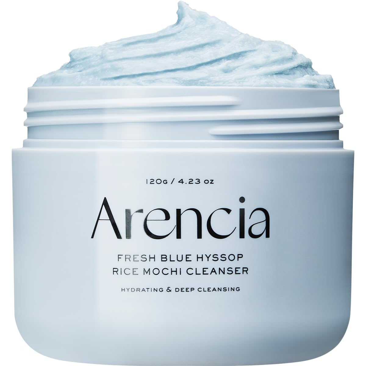 Arencia Fresh Blue Hyssop Rice Mochi Face Cleanser by AsiaBeautyMall, gentle skincare product with blue hyssop and rice mochi ingredients.