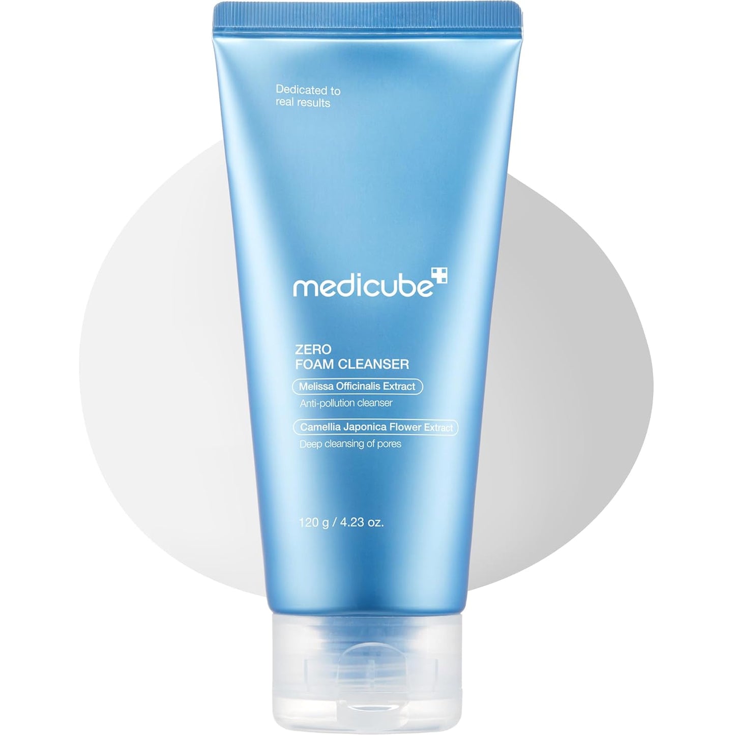 Medicube Zero Foam Cleanser, a face cleanser in a white tube with blue accents, designed for gentle skin cleansing.