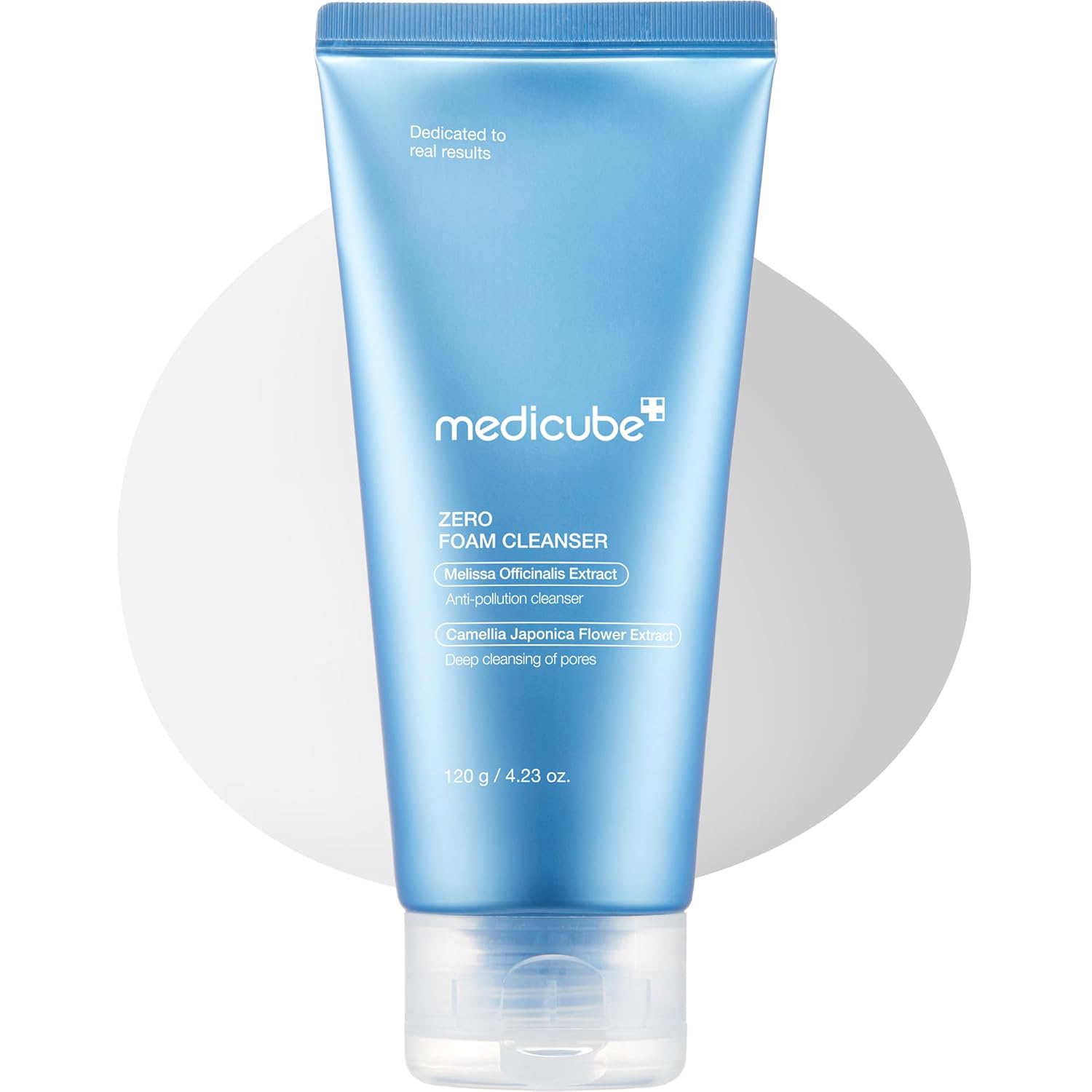 Medicube Zero Foam Cleanser, a face cleanser in a white tube with blue accents, designed for gentle skin cleansing.