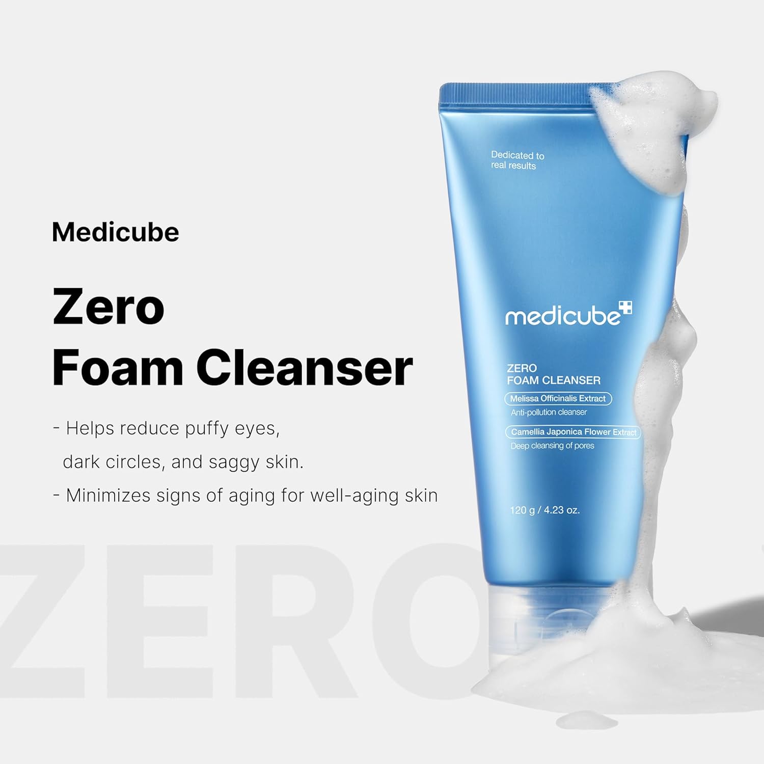 Medicube Zero Foam Cleanser, a face cleanser by AsiaBeautyMall, shown in a sleek bottle for clear, refreshed skin.