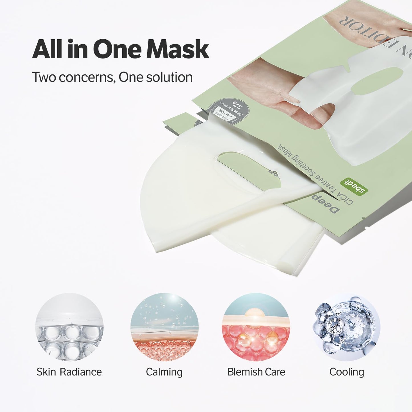 Sungboon Editor Deep Collagen CICA Tea Tree Face Mask pack with four soothing, hydrating masks from AsiaBeautyMall.