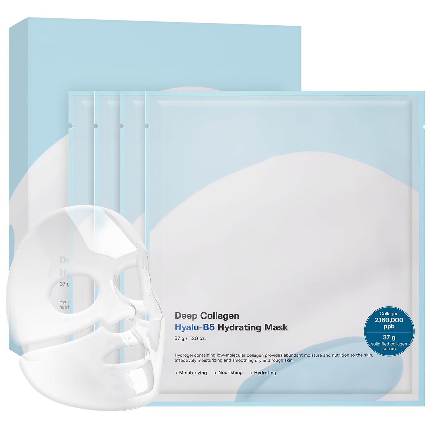 Sungboon Editor Deep Collagen Hyalu-B5 Hydrating Face Mask by AsiaBeautyMall, showing the mask's packaging and design.