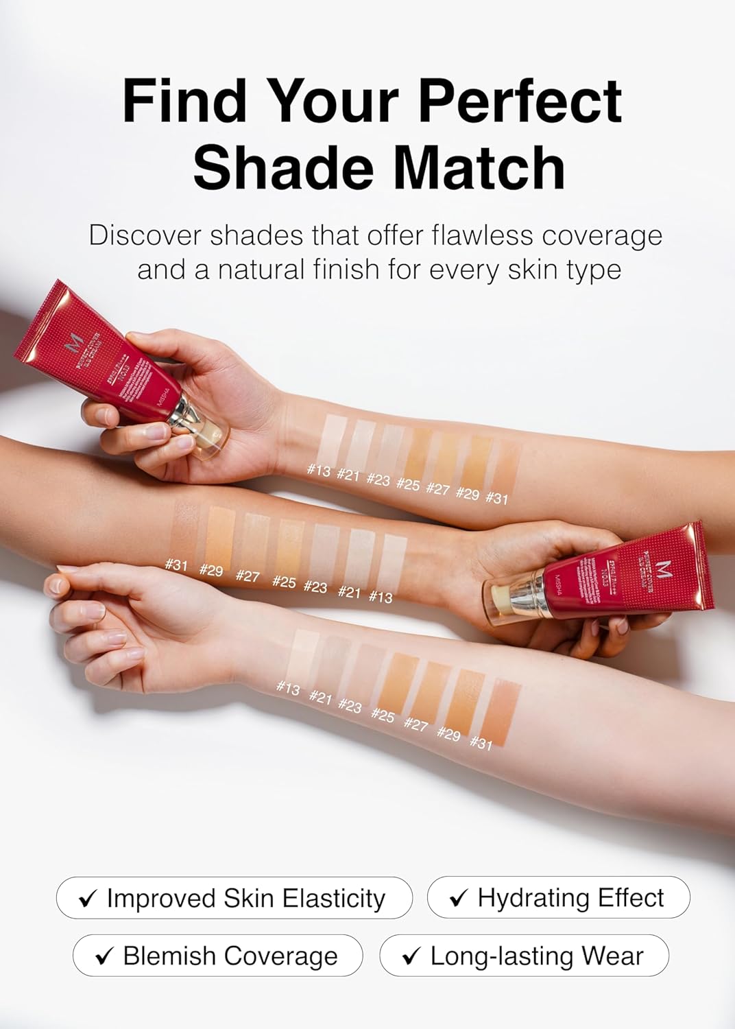Missha M Perfect Cover BB Cream #27 Honey Beige in a foundation tube, showcasing smooth, natural skin tone coverage