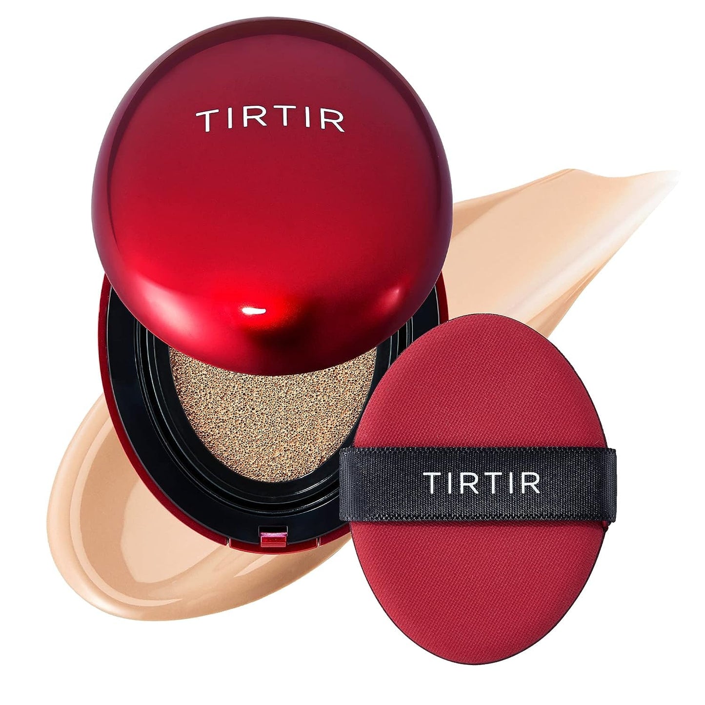 TIRTIR Mask Fit Red Cushion 23N Sand foundation in a full-size 18g compact with a smooth, natural finish.