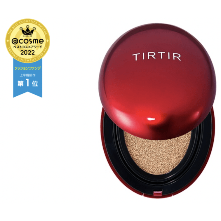 TIRTIR Mask Fit Red Cushion 23N Sand foundation compact with beige-colored cushion and sleek packaging.