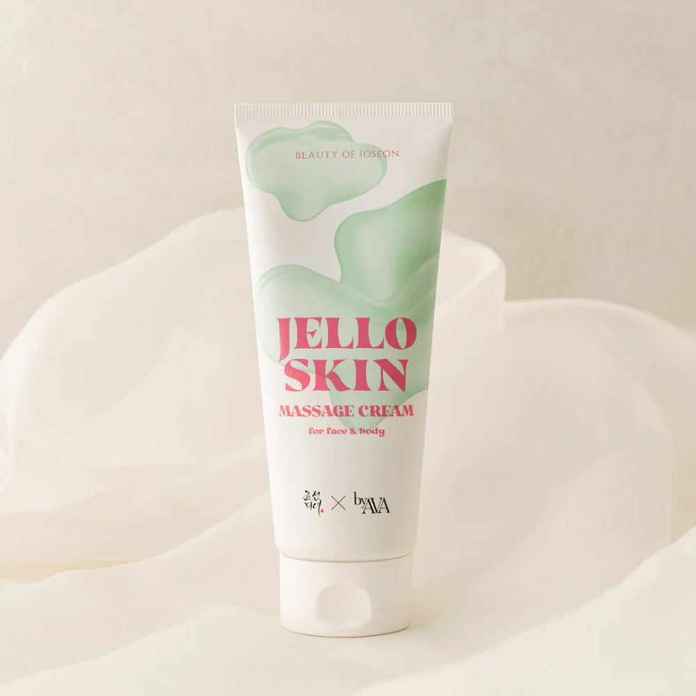 Beauty of Joseon Jello Skin Massage Cream in a jar, featuring smooth, gel-like texture for facial massage and skin hydration.