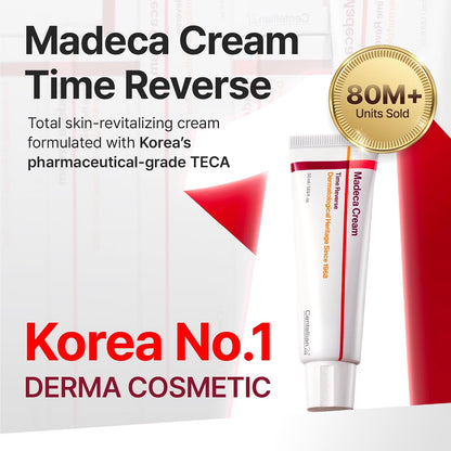 Centellian24 Madeca Cream Time Reverse moisturizer from AsiaBeautyMall, creamy texture, ideal for anti-aging skincare.