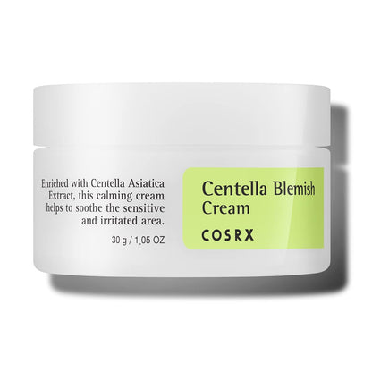 Cosrx Centella Blemish Cream moisturizer from AsiaBeautyMall, featuring soothing ingredients in a jar for clear, healthy skin
