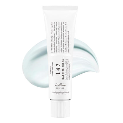 Dr. Althea 147 Barrier Cream moisturizer from AsiaBeautyMall, shown in a sleek jar, designed for skin barrier protection and hydration.