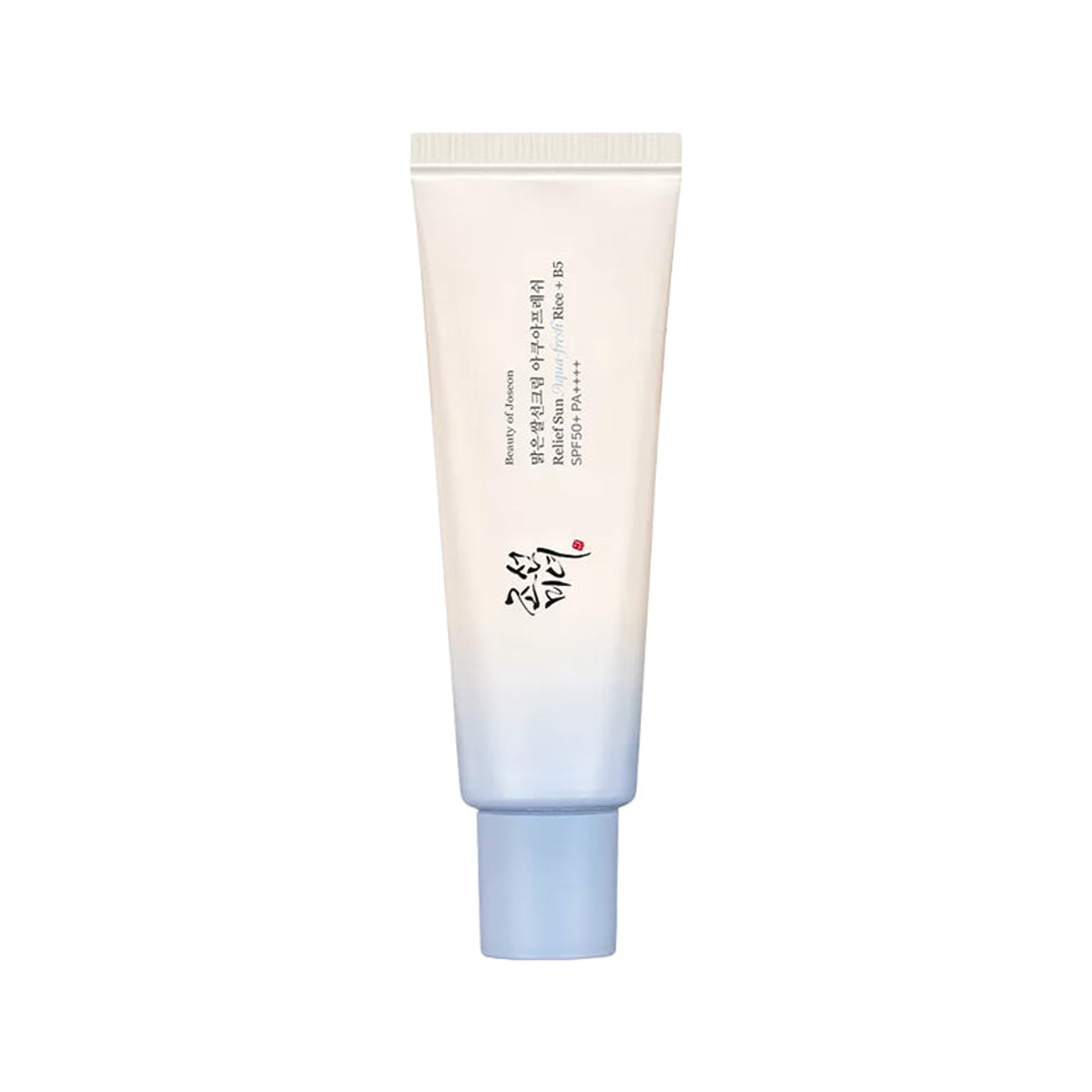 Beauty of Joseon Relief Sun Aqua-Fresh Rice B5 SPF 50+ PA++++ sunscreen in a tube, with fresh, hydrating formula for sun protection