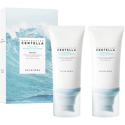 SKIN1004 Madagascar Centella Hyalu-Cica Water-Fit Sun Serum SPF50+ PA++++ 2-pack, soothing sunscreen with centella and hyalu-cica ingredients