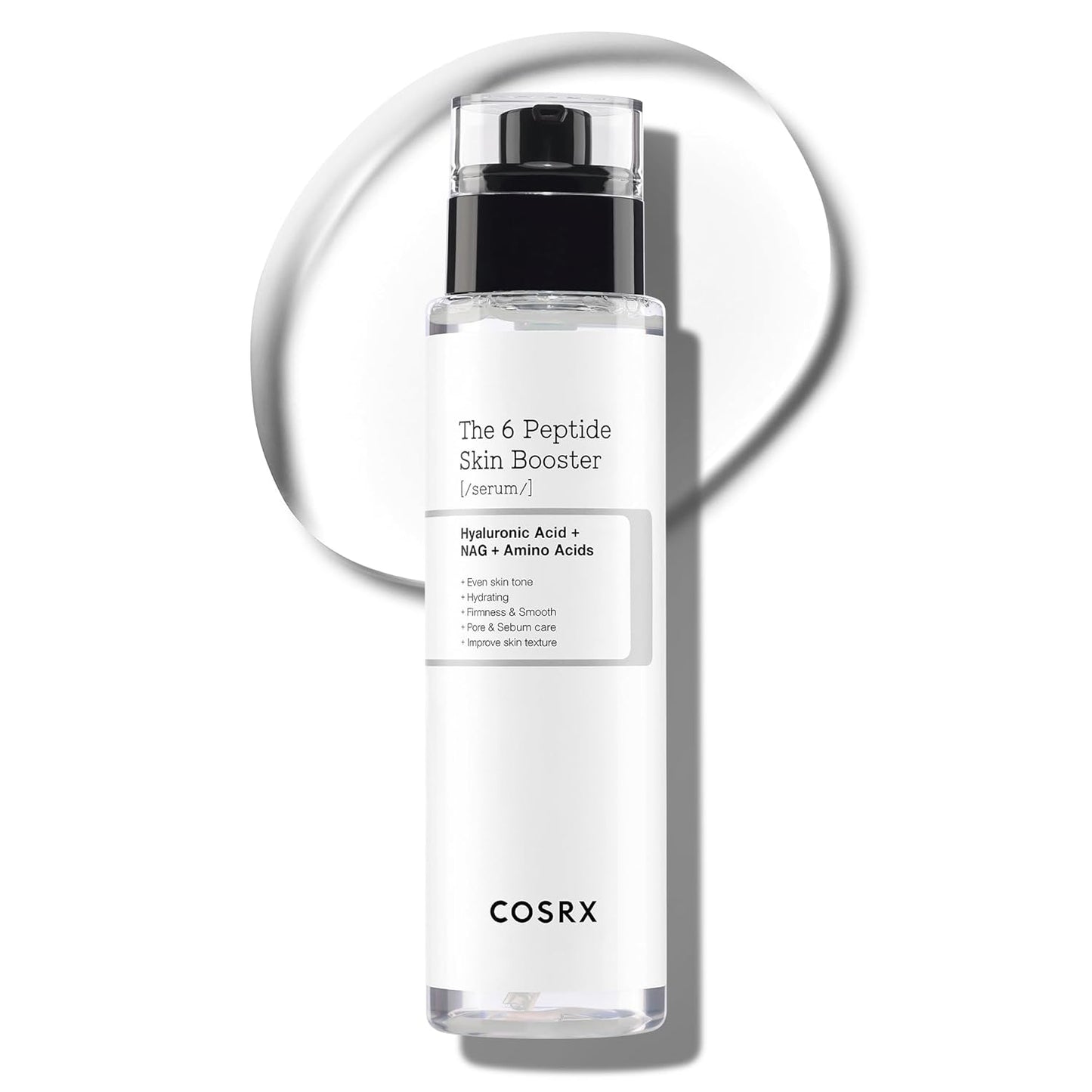 Cosrx The 6 Peptide Skin Booster Toner Lotion with hydrating and revitalizing formula, shown in a sleek bottle.