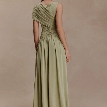 Asymmetric Draped Maxi Dress(MS352)