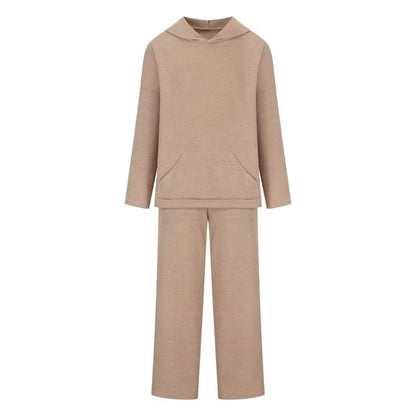 Athletic Hoodie & Pants Set | Wide Sleeve Sweatshirt with Pockets & Drawstring Pants(MS141)