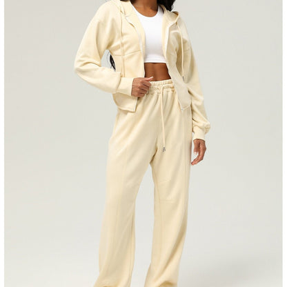 Athletic Zip-Up Hoodie Jacket | Cinched Waist Yoga Top with Pockets(MS169)