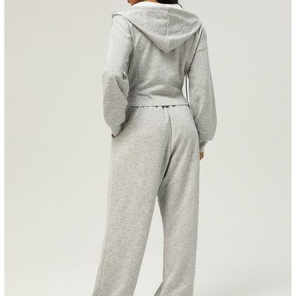 Athletic Zip-Up Hoodie Jacket | Cinched Waist Yoga Top with Pockets(MS169)