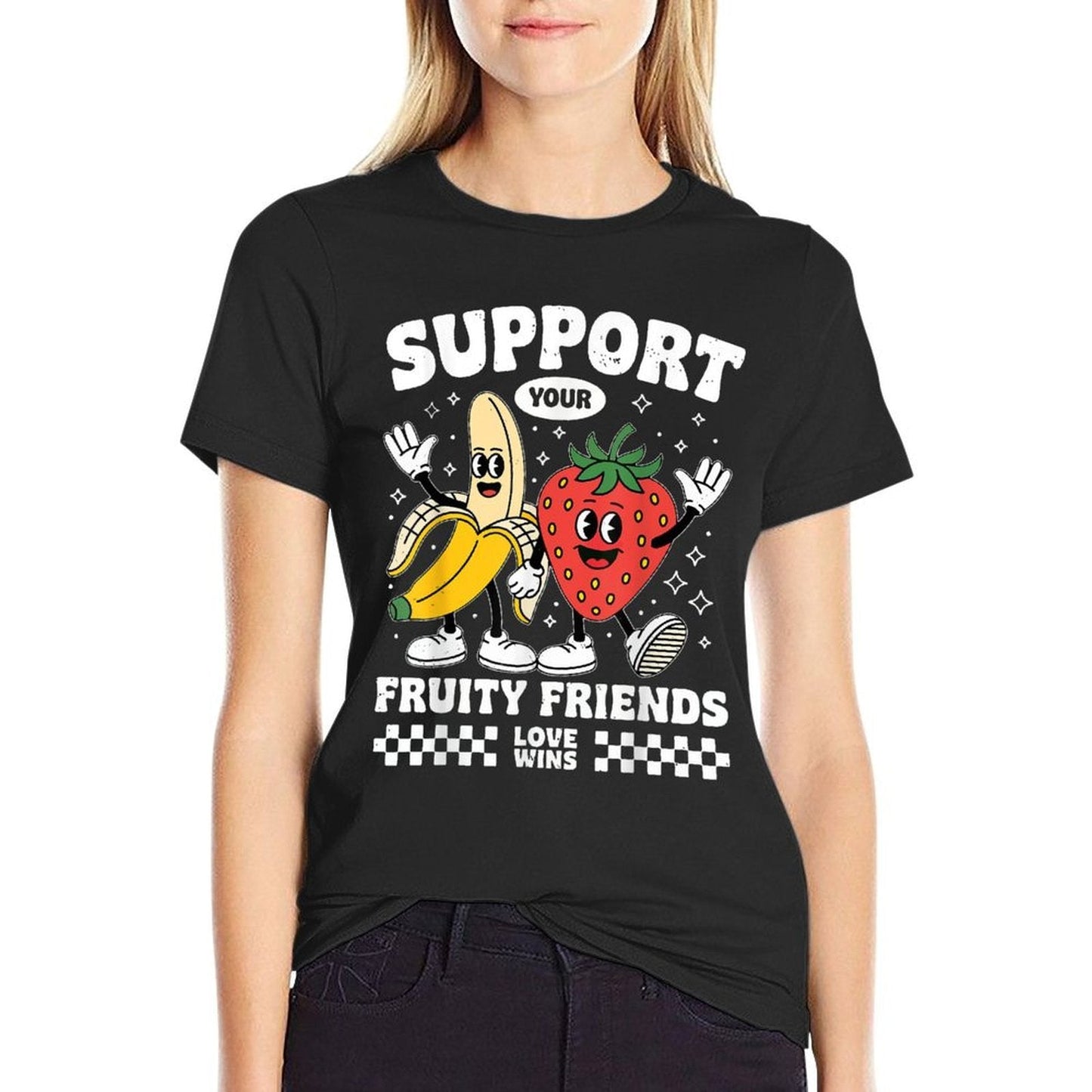 Support Your Fruity Friends Gay Pride Month LGBTQ Funny Ally  Soft T-Shirt