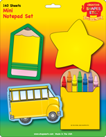 SHAPES ETC. Mini Notepad Set - School