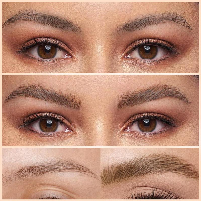 Brow Gel & 4-Prong Eyebrow Pen Set - Smudge-Proof & Water-Resistant for Long-Lasting, Natural-Looking Brows
