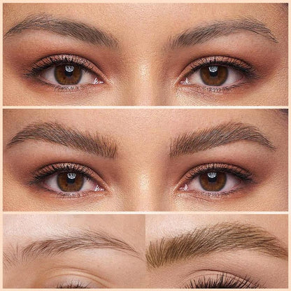 Brow Gel & 4-Prong Eyebrow Pen Set - Smudge-Proof & Water-Resistant for Long-Lasting, Natural-Looking Brows
