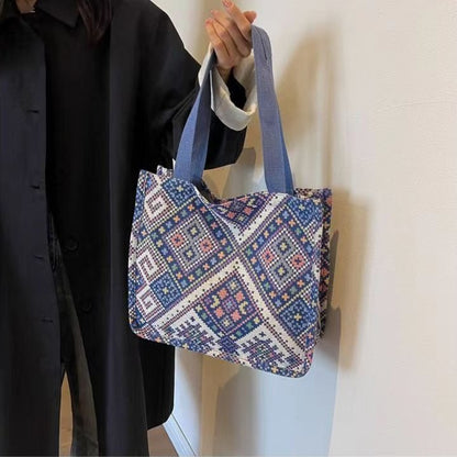 Boho Chic Canvas Tote - Spacious Convertible Bag for Campus & Commute (MAC261)