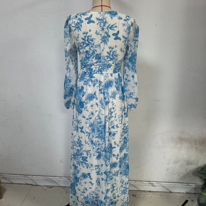 Botanical Print Maxi Dress (MS392)