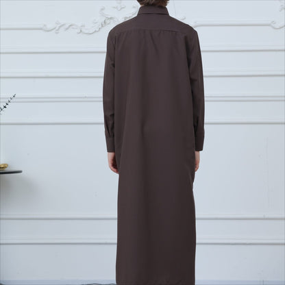 Boys' Classic Thobe with Collar & Pockets(MKB024)