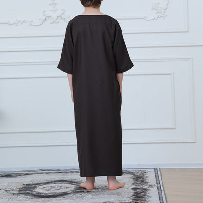 Boys' Embroidered Thobe with Pockets(MKB023)