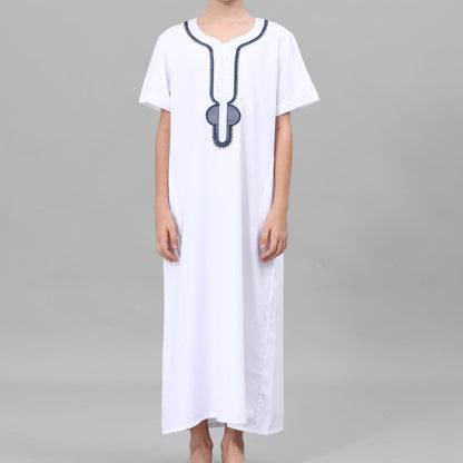 Boys' Embroidered Thobe with Side Pockets(MKB035)