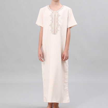 Boys' Embroidered Thobe with Side Pockets(MKB035)