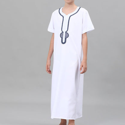 Boys' Embroidered Thobe with Side Pockets(MKB035)