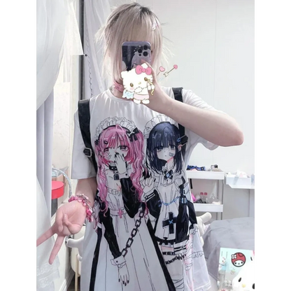 Breezy Loose Cartoon Print Shirt