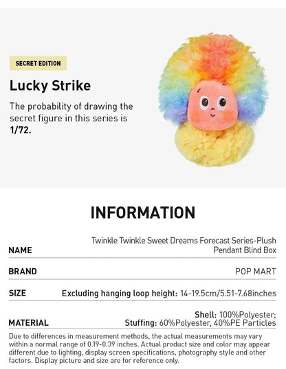 BuBu Craze Twinkle Twinkle Sweet Dreams plush pendant from the forecast series in a blind box, featuring a soft, colorful plush toy.