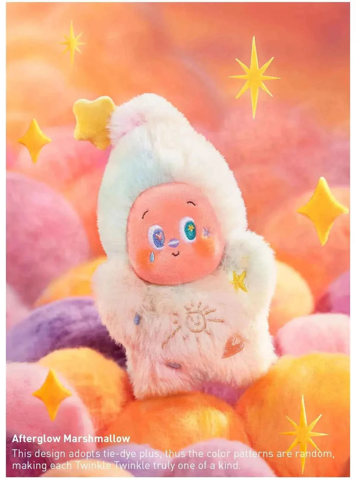 BuBu Craze Twinkle Twinkle Sweet Dreams plush pendant in a blind box, colorful forecast series plush toy with star details.