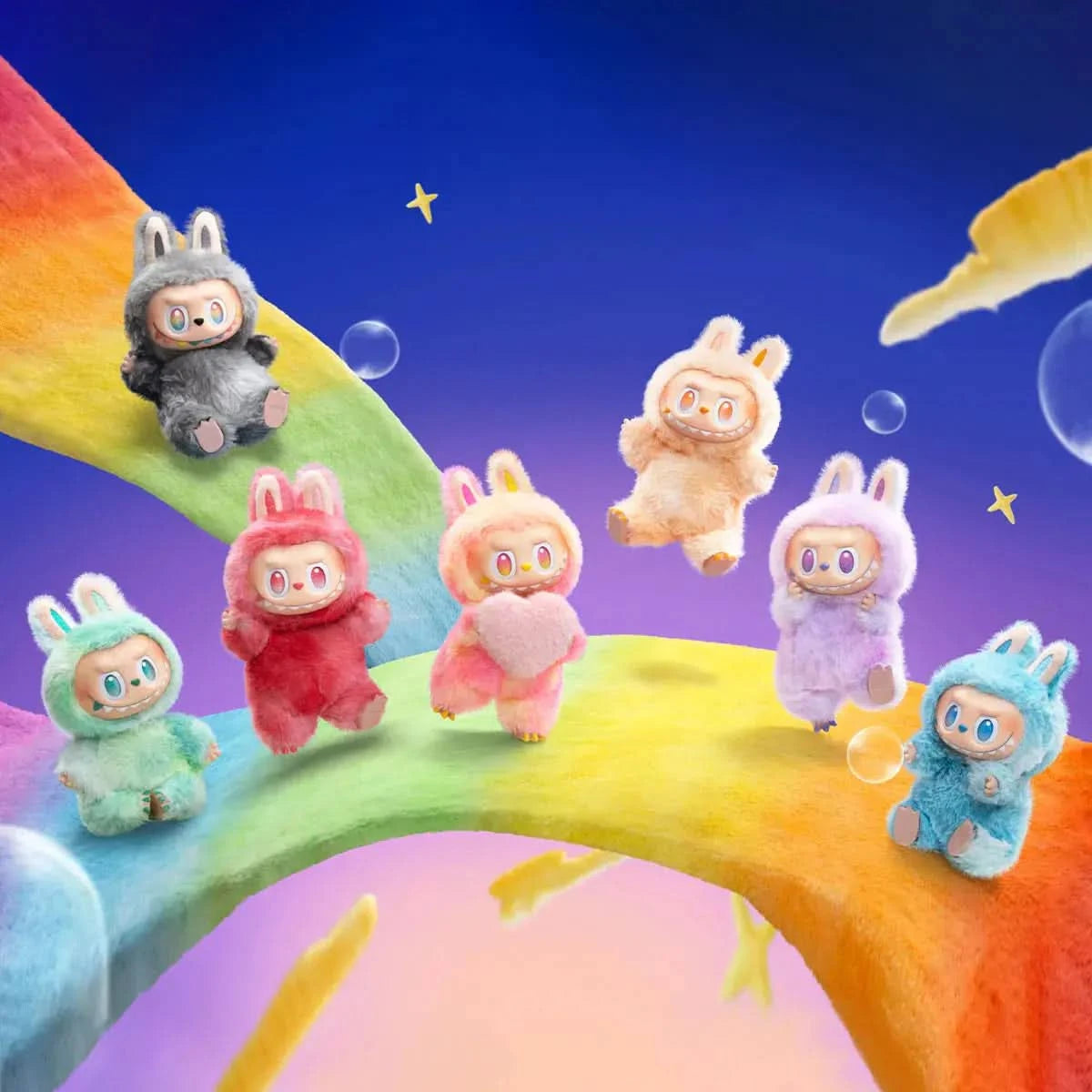 BuBu Craze Pop Mart Labubu Big into Energy blind box with colorful packaging and collectible figure inside.