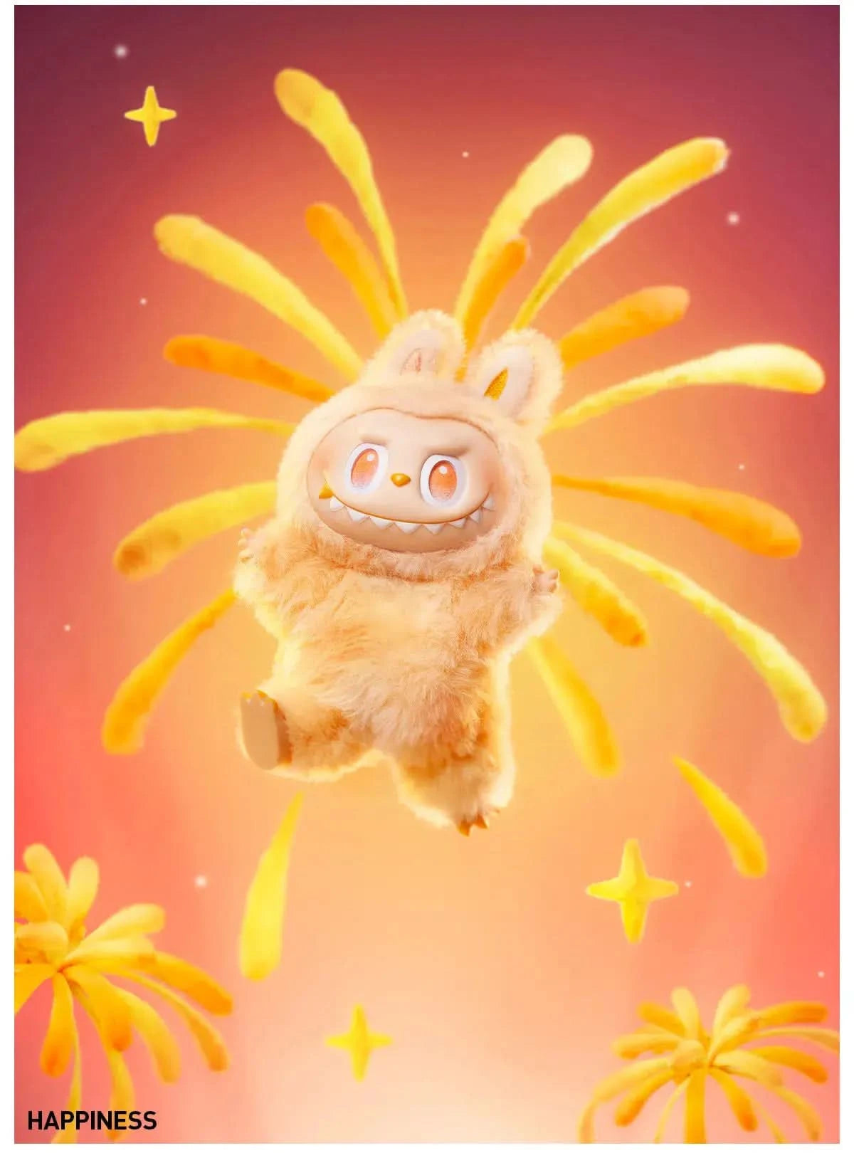 BuBu Craze Pop Mart Labubu Big into Energy blind box featuring colorful character figure inside a sealed packaging.