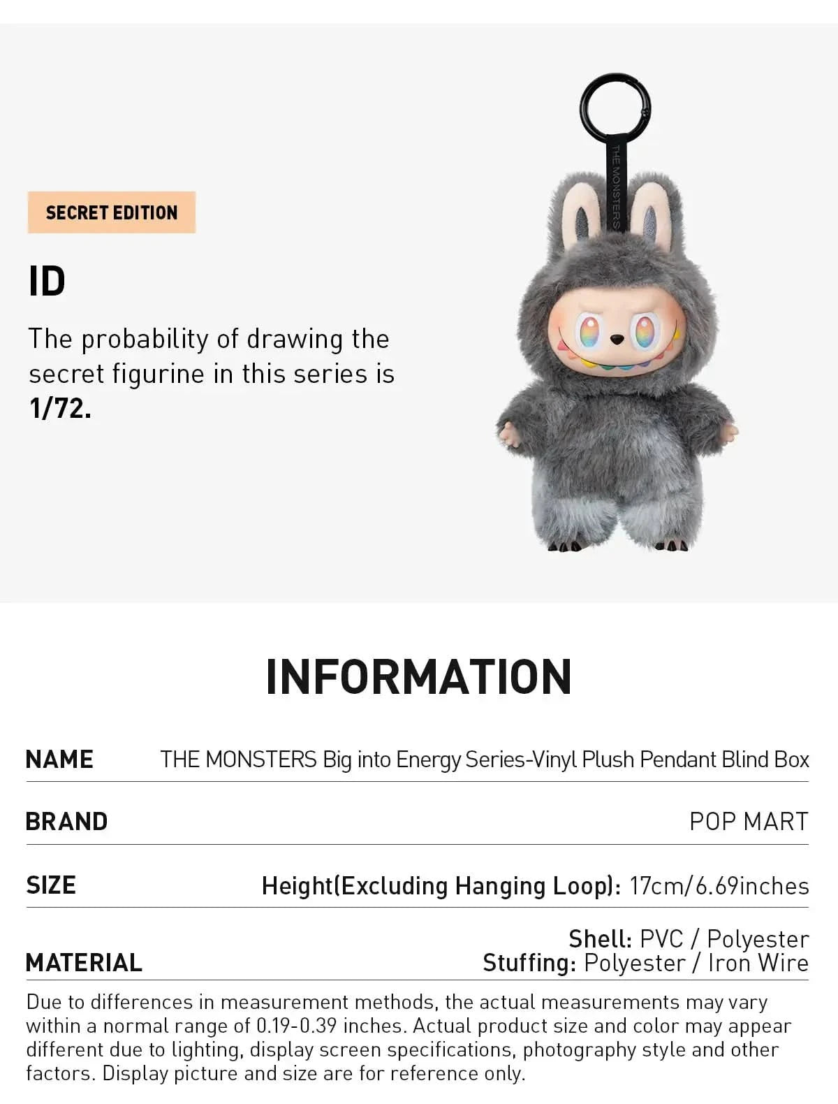 BuBu Craze Pop Mart Labubu Big into Energy blind box toy featuring colorful Labubu character in a collectible packaging.