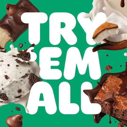 BUILT Puff in Mint Chip flavor, featuring a soft, round snack with mint and chocolate chip filling on a white background.