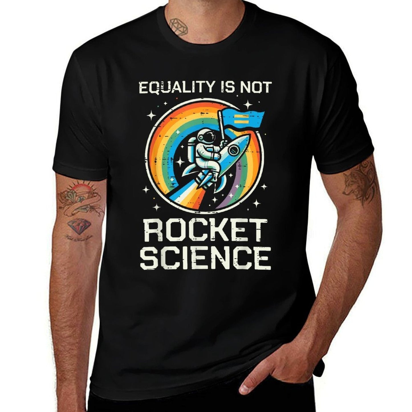 Gay Pride Month Equality Rocket Science LGBTQ Ally Boys Kids  Ribbed Collar T-Shirt