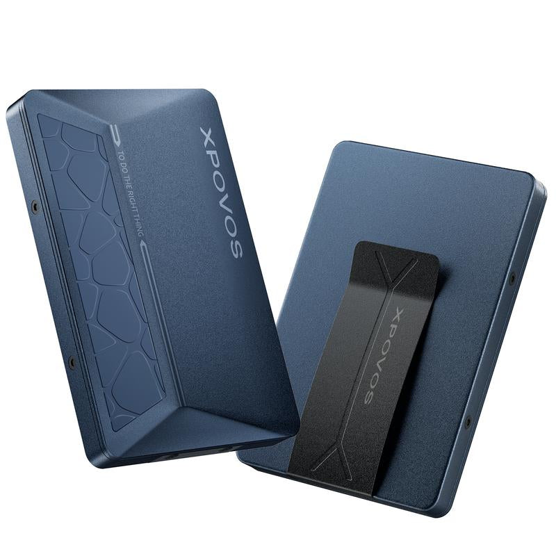 XPOVOS Metal Wallet for Men - Slim Mens Wallet with Money Clip Slide to Pop-Up Minimalistic RFID Wallet Credit Card Holder for Men with Gift Box