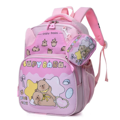 Calm Capybara Kids School Backpack