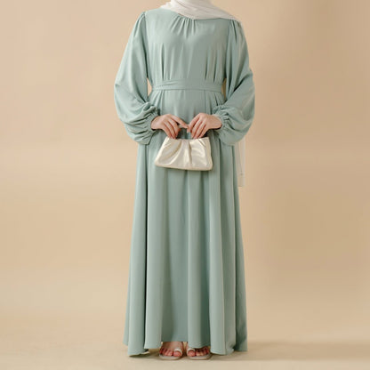 Candy Color Pleated Abaya | Must-have Essential Basic Dress (MA142)