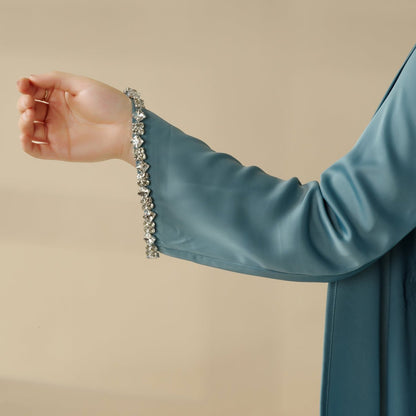 Cape Abaya, Haute Couture Heavy Rhinestone Abaya (MOA067)