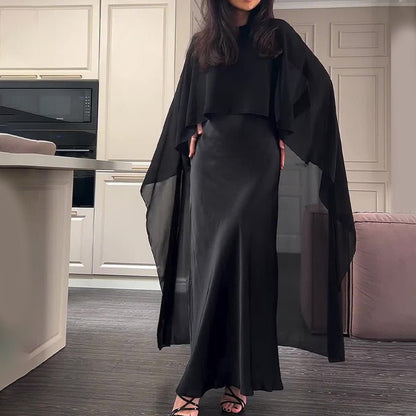 Cape Overlay Abaya Dress(MS320)