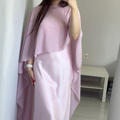 Cape Overlay Abaya Dress(MS320)